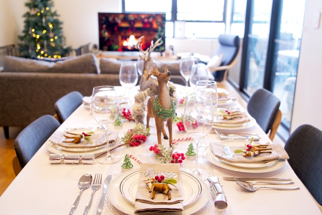 Christmas dinner table